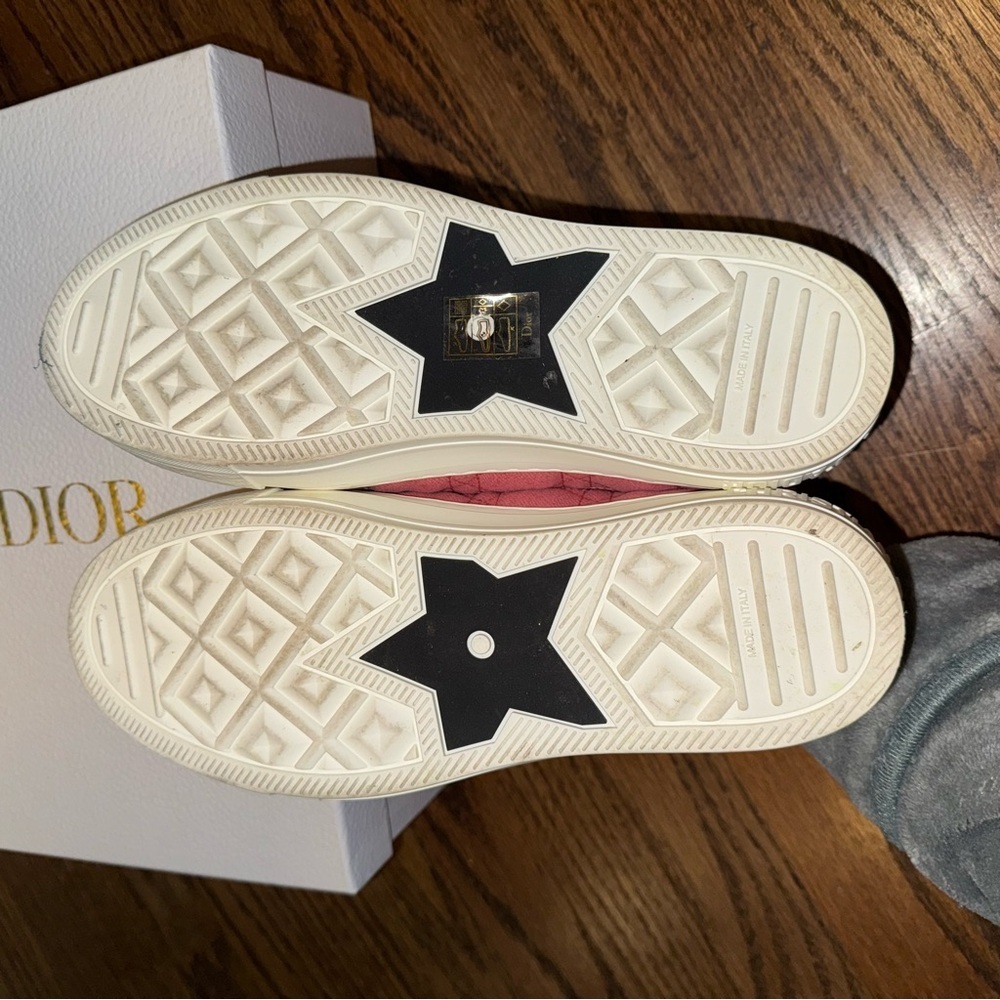 Size 9.5 Christian Dior Walk'n'Dior Canvas Sneakers Pink - Picture 12 of 14